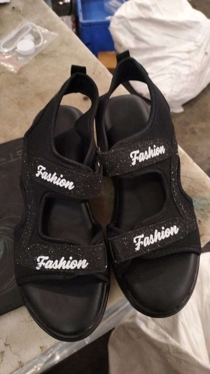 Women Black Color Sandals Size 38