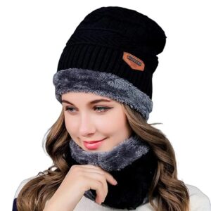 Woolen Black Cap And Muffler