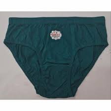 Women Plain Green Cotton Pantie Size L