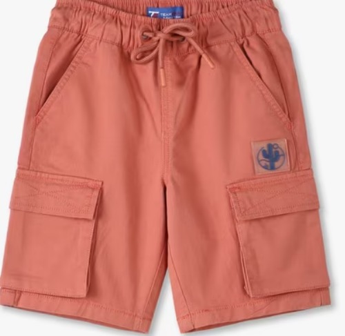Kb Team Spirit Boys Regular Fit Cargo Shorts Peach Size 7 To 8 Years