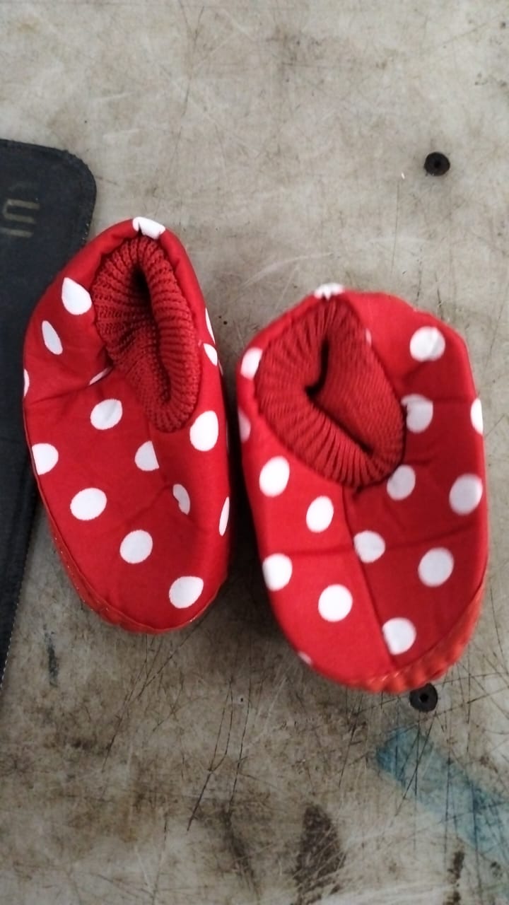 Red Printed Nb Size Kids Shoe