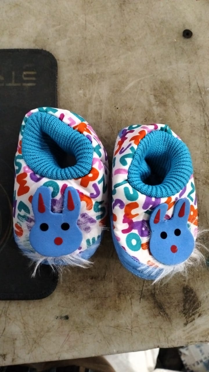 Blue Printed Nb Size Kids Shoe