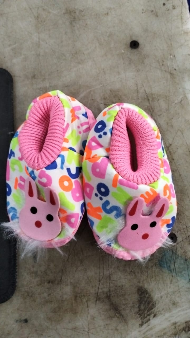 Pink Printed Nb Size Kids Shoe