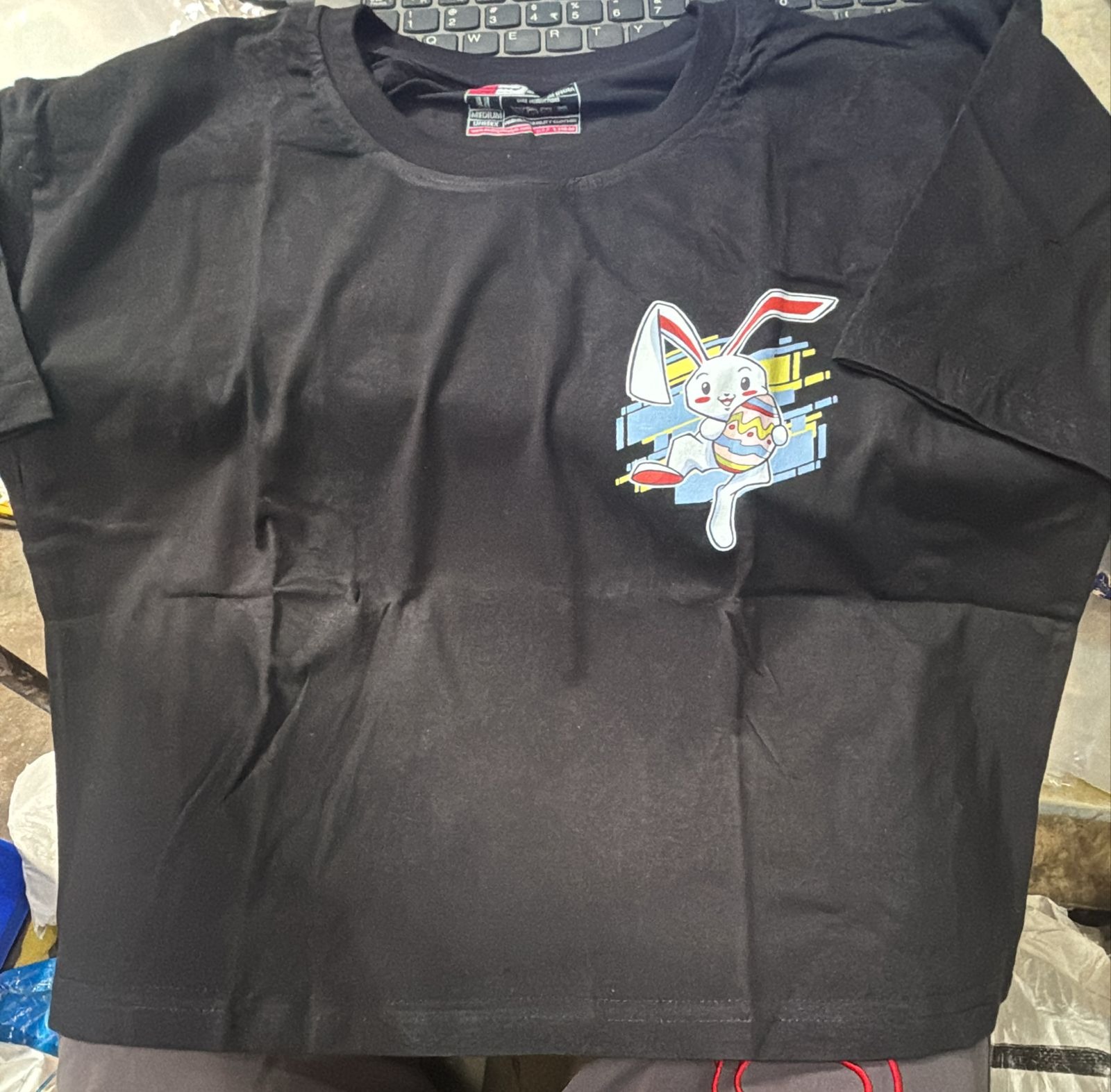 Women Black Colour T Shirt Size M