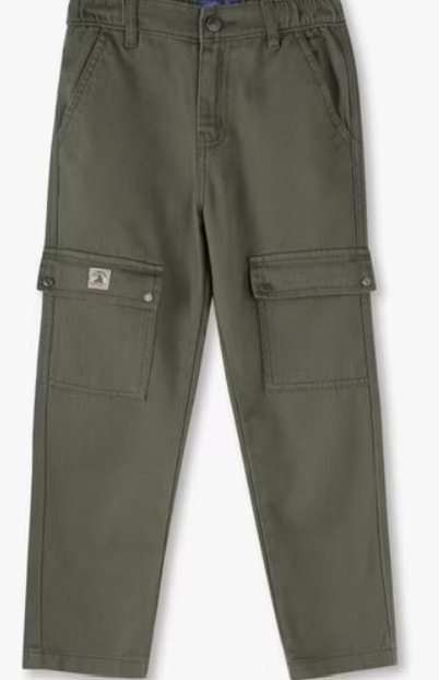 Kb Team Spirit Boys Patterned Straight Fit Cotton Cargo Pants Green Size 7 To 8 Years