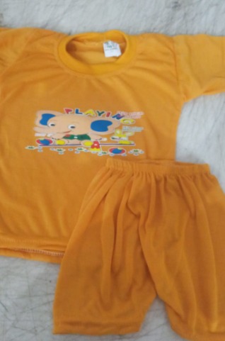 Soft Cotton Round Neck Printed Clothing Set Yellow Size 1 Years