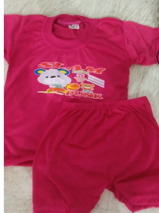 Kids T Shirt And Bottom Clothing Set Size 1 To 2 Years Dark Pink