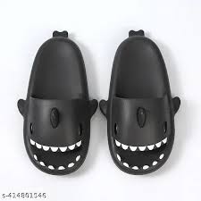 Black Color Shark Slides For Women And Men Size 42