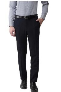 Colour Blues Mens Black Color Tailored Fit Trousers Size 38