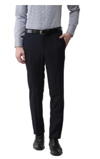 Colour Blues Mens Black Color Tailored Fit Trousers Size 38