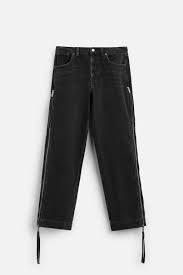 Zara Bell Bottom Jeans With Side Zips Black For Men Size 42