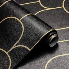 Black Color Gold Line Wall Paper Size 45 X 300Cm