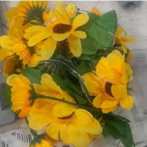 Home Decor Artificial Plants Flowers With Led Light Yellow