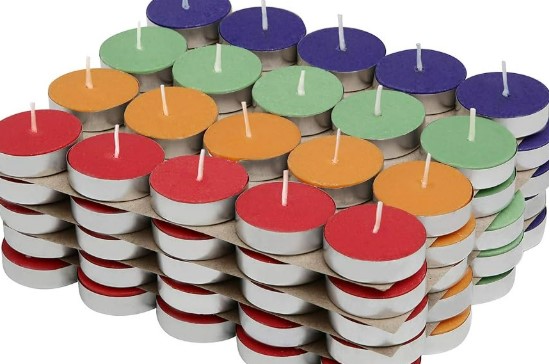 Solimo Colored Wax Tealight Candles Pack Of 73