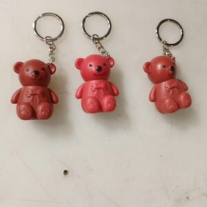 Cute 2In1 Teddy Bear Lipstick Keychain Pack Of 3