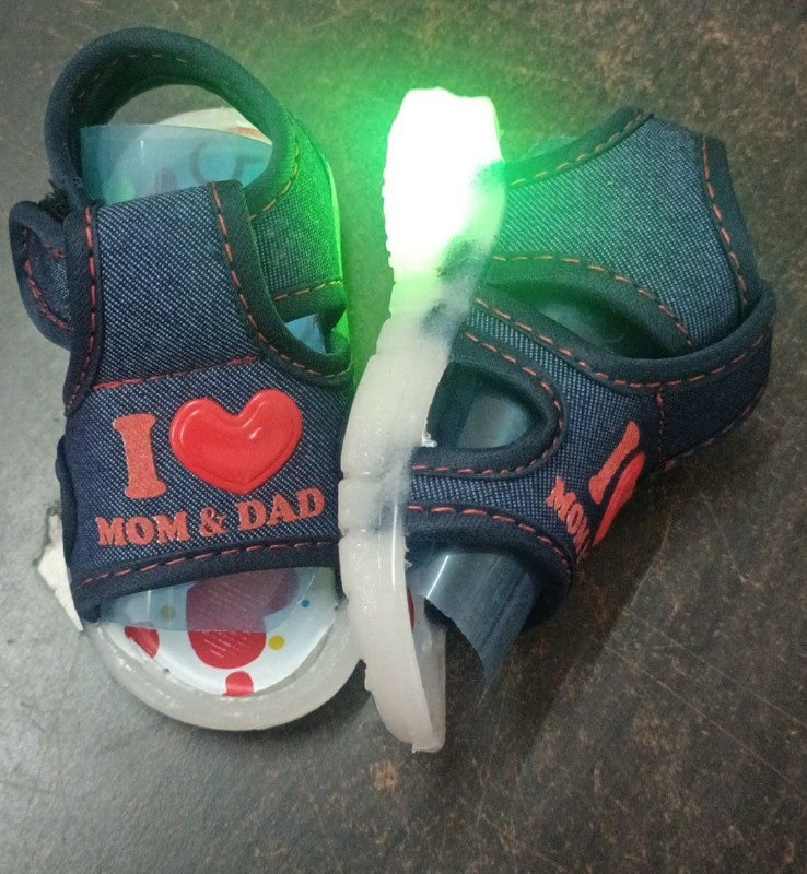 Kids Lighted Sandals With Led Lights Blue Size 14