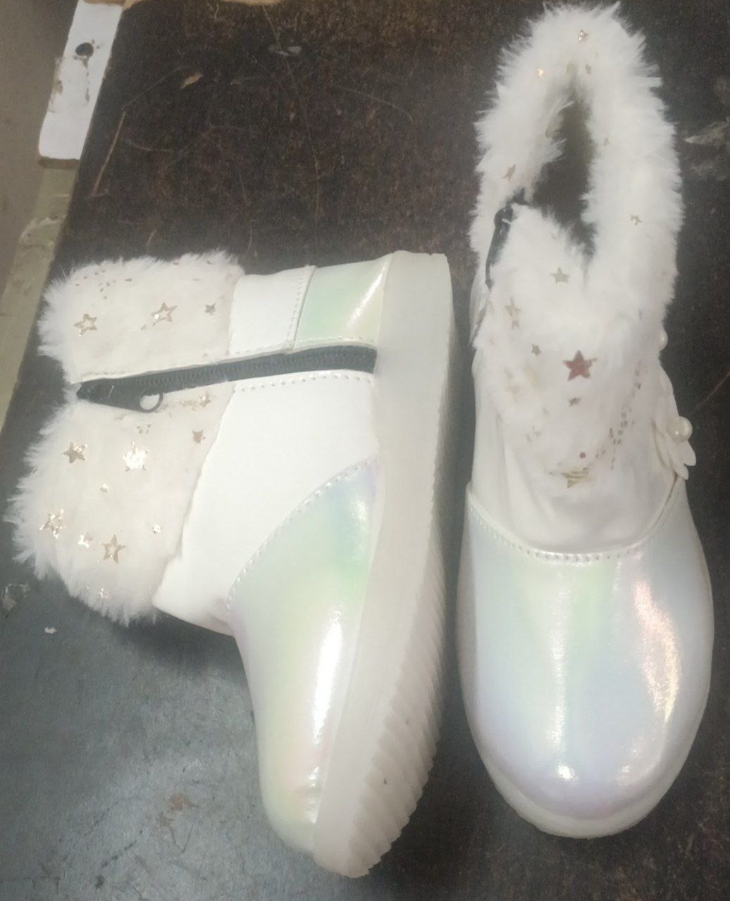 White Casual Boots For Girls Size 13