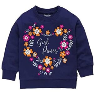 Nammababy Girls Cotton Round Neck Sweatshirt Blue Size 9 Y
