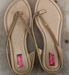 Women Slipper Golden Colour Size 38