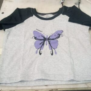Grey Printed Crop Top For Womens Size M