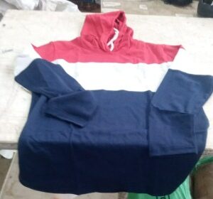 Multicolour Cotton Hooded T Shirt For Mens Size M