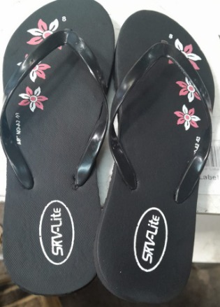 Womens Printed Flip Flop Black Size 8