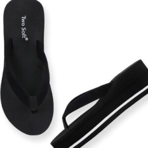Two Soft Everyday Classic Look Size 4 Women Black Color Slippers