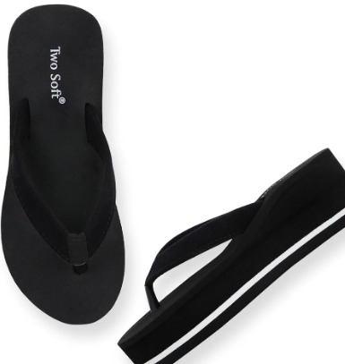 Two Soft Everyday Classic Look Size 4 Women Black Color Slippers