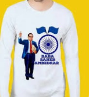 Mens White Color Dr Ambedkar Print T Shirt Size S