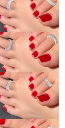 Stylish German Silver Toe Rings For Women 5 Pairs