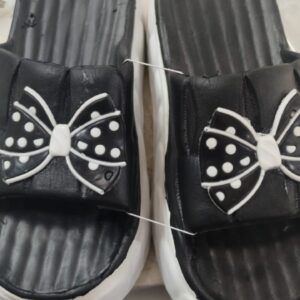 Women Black And White Color High Heel Slippers Size 35