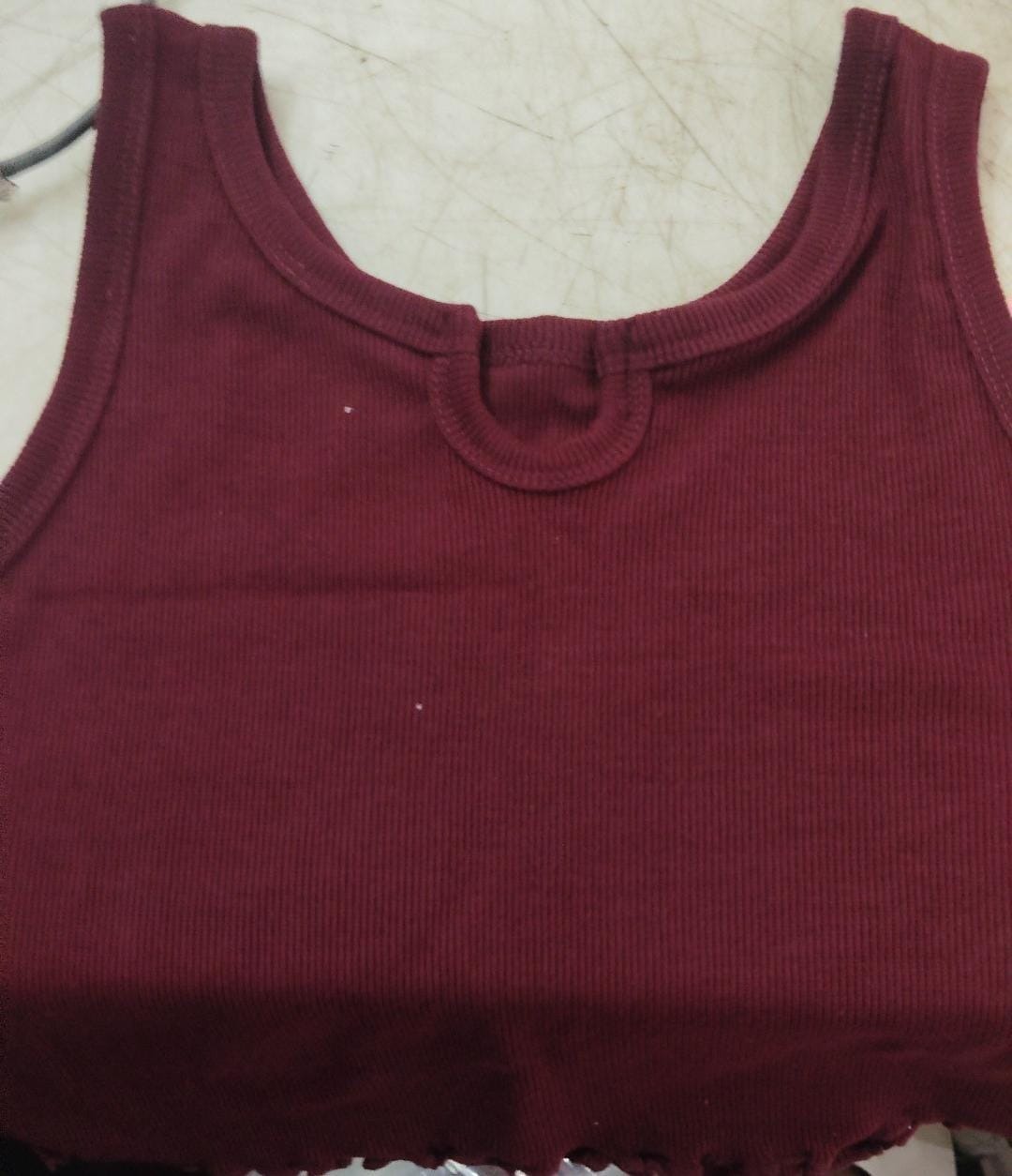 Women Maroon Color Crop Top Size M