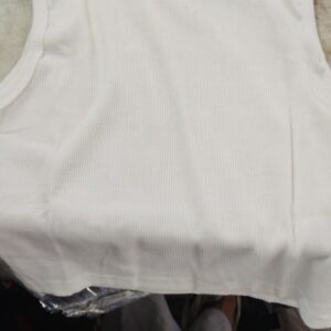 Women White Color Crop Top High Neck Size M