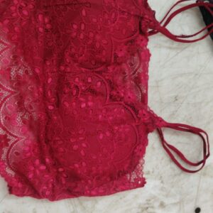 Women Red Color Net Bra Size L