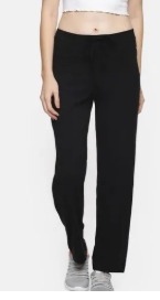 Women Stripped Black Lower Size S