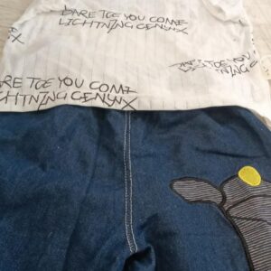 Hopscotch Kids Boys White T Shirt With Blue Trouser Size 1 To 2 Y