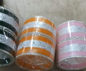 Multicolour Bangles Set For Women Size 2X4 Set Of 3