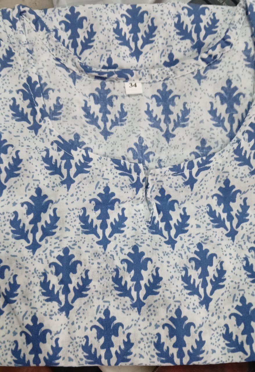 Kurti For Women Colour Blue Size M