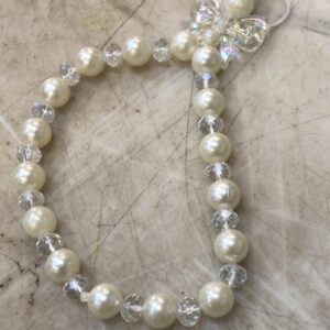 Natural Pearl And Crystal Stone Bracelet Diamond Cut Rakhi Bracelet