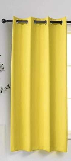 Single Curtain Light Yellow 53W X 63 L