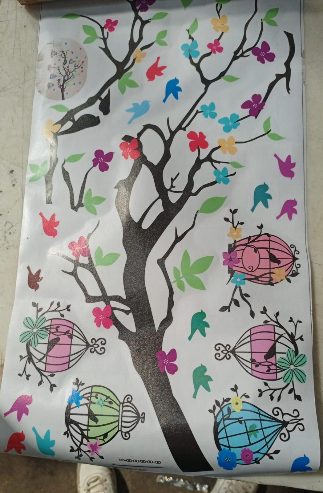 Dream Craft Tree And Flowers Multi Color Vinyl