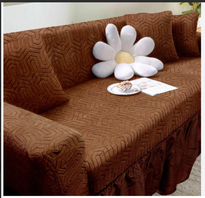 Cortina Brown Jacquard 3 Seater Sofa Cover