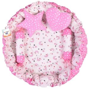 Baby Bed New Born Baby Bedding Set Mattress Pink And White Color