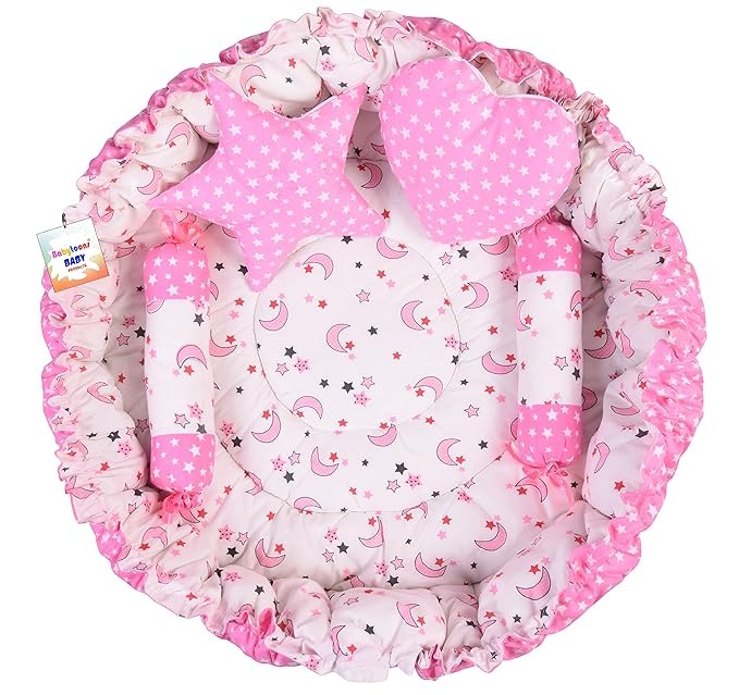 Baby Bed New Born Baby Bedding Set Mattress Pink And White Color