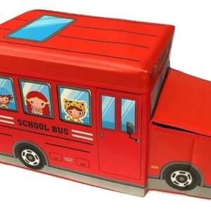 School Bus Storage Box Bus Shape Red