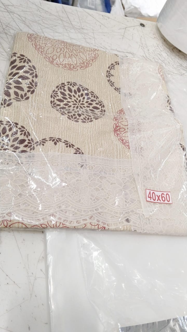 Beige Color Pvc Printed 4 Seater Table Cover Size 40 X 60Cm