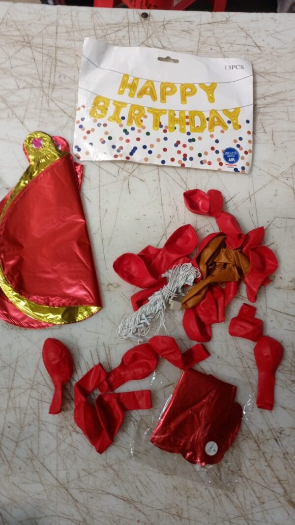 Happy Birthday Banner For Home Decoration With Red Balloon