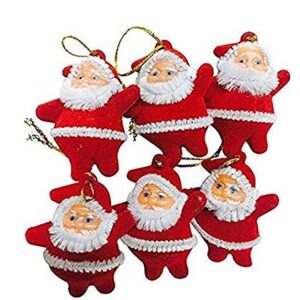 Himanshu Trading Company Mini Santa Claus Pack Of 6 Christmas Tree Decorations