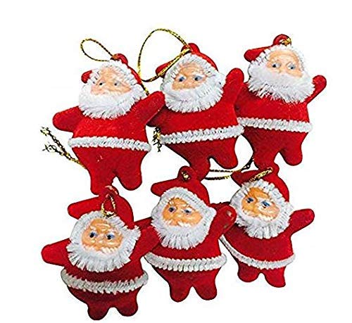 Himanshu Trading Company Mini Santa Claus Pack Of 6 Christmas Tree Decorations