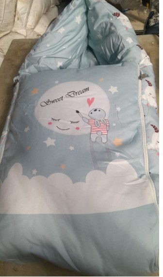Baby Cotton Bed Cum Carry Bed Printed Baby Sleeping Bag